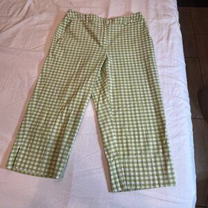 Talbots Petites Green Gingham Stretch Capri Pants Size 4P